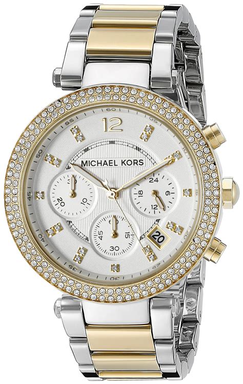 Amazon.com: Michael Kors Women's Two Tone Parker Watch 